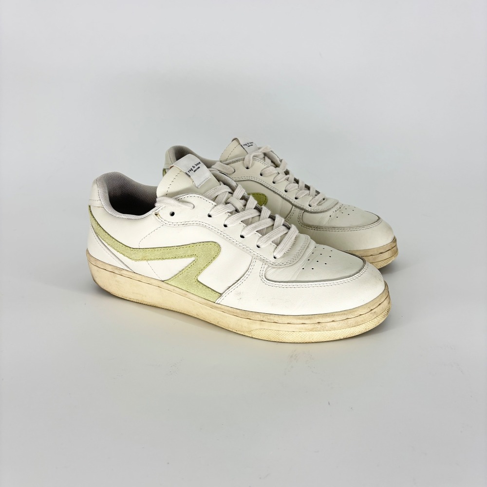 Rag & Bone Retro Court Sneaker Pistachio Women Size 40 Leather Low Top Comfort